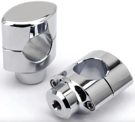 Zodiac 1.67 Inch Tall Infinity Super Fat Bar Risers - Chrome - With 1 1/2 Inch Clamping Area (240974)