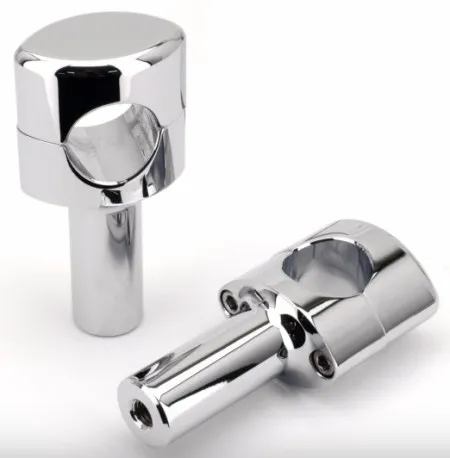 Zodiac 3.75 Inch Tall Infinity Super Fat Bar Risers - Chrome - With 1 1/2 Inch Clamping Area (240980)