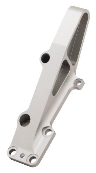 Zodiac Left Side Caliper Bracket In Clear Anodised Finish For Harley Davidson 2000-Up Style Calipers And 11.5 Inch Discs (744609)