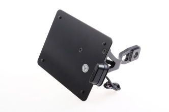 Cult Werk Side Mount License Plate Bracket Kit Austria 210mm x 170mm Black Powder Coated For Indian 2015-2023 Scout Models (Except FTR Models) (IN-SCO016-A)