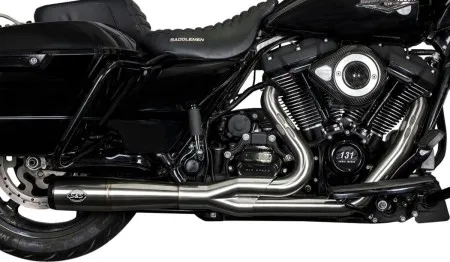 S&S Cycle 2 Into 1 Stainless Steel Race Exhaust System For Harley Davidson 2017-2024 Touring Models (550-1000)
