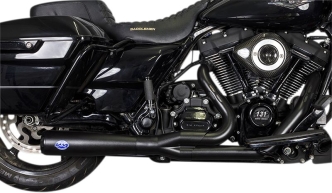S&S Cycle 2 Into 1 Diamondback Black Race Exhaust System For Harley Davidson 2017-2024 Touring Models (550-1028)