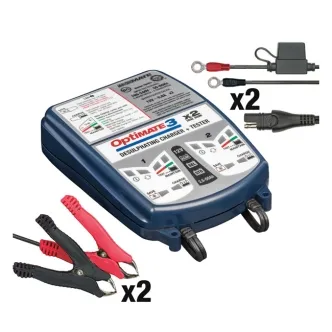 Tecmate Optimate 3 X 2 12V Battery Charger (TM451)