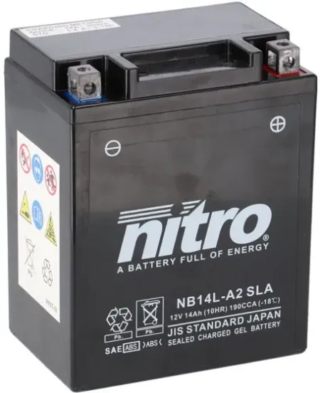 Nitro Sealed Agm Gel Battery YB14L-A2 Sla (NB14L-A2 SLA)