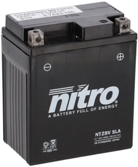 Nitro Sealed Agm Gel Battery NTZ8V Sla (NTZ8V SLA)
