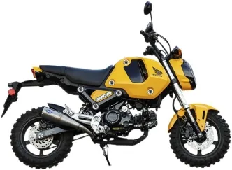 S&S Cycle Grand National Slip-On Muffler In Stainless Steel With Black End Cap For Honda 2022-2024 Grom Models (550-1072)