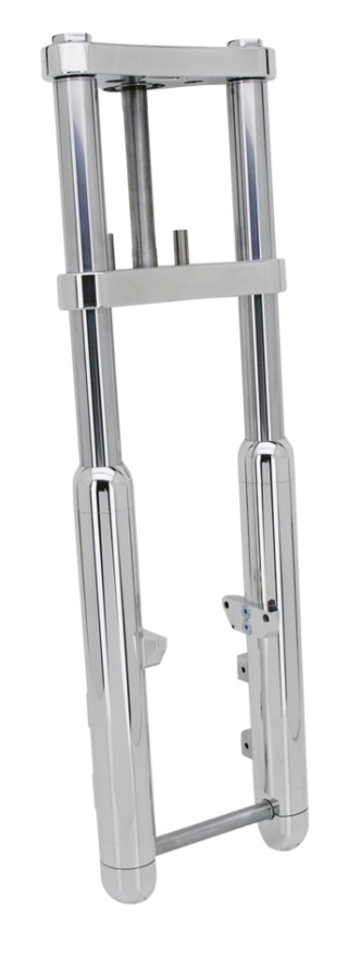 Zodiac Complete Slim Bubba 876mm Long, 0 Degree Rake Front Forks In Polished Finish For Custom Fitment (702068)