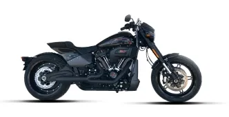Two Brothers Racing 2-Into-1 Generation II Exhaust In Black Finish For 2018-2024 Softail Fat Boy, Breakout & FXDR Models (005-4990199-B)