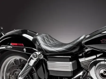 Le Pera Diamond Stitched Bare Bones Foam Solo Seat For Harley Davidson 1996-2003 Dyna FXDWG Models (LN-003DM)