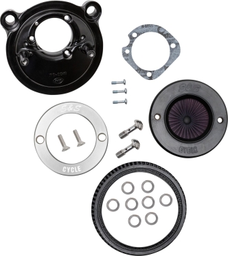 S&S Stinger Air Cleaner Kit In Black Finish With Aluminium Trim Ring For 2007-2022 HD Sportster Models (170-0724A)