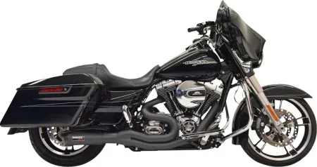 Bassani Mega 2 Into 1 Exhaust System In Black For Harley Davidson 1995-2006 Touring Models (1F61B)