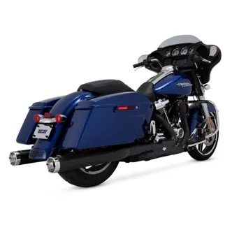 Thorcat Monster Round Slip On Mufflers In Black For Harley Davidson 2017-2020 Touring Models (ARM165159)