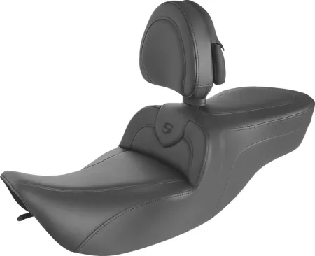 Saddlemen Roadsofa Seat With Drivers Backrest For Harley Davidson 1997-2007 Touring FLHR & FLHX Models (897-06-187BR)
