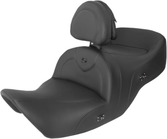 Saddlemen Heated Roadsofa Smooth Seat With Drivers Backrest For Honda 2001-2010 GL1800 Goldwing Models (H01-07-187BRHCT)