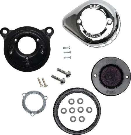 S&S Stinger Air Cleaner Kit In Chrome Finish For For 2008-2017 HD Softail And Touring Models (170-0719A)