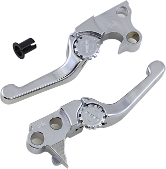 PSR Anthem Shorty Lever Set in Chrome Finish For 1996-2017 Big Twin, 1996-2003 XL (Excluding 2015-2017 Softail, 2016-2017 FXDLS, 2008-2017 FLHT/FLHR/FLTR/FLHX And FL Trike) & 2007-2010 FXDSE/FXDFSE Models (12-01651-20)