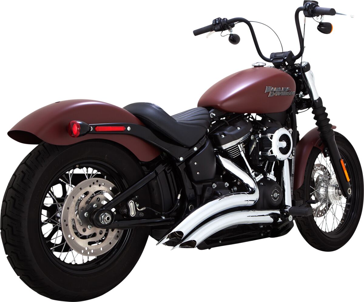 Vance & Hines Big Radius 2 Into 2 Exhaust System With PCX Technology In Chrome For Harley
