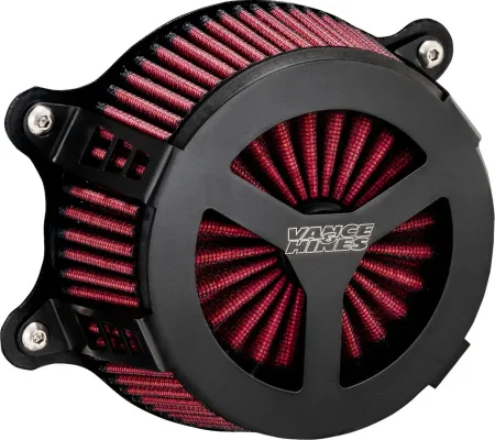 Vance & Hines V02 Radiant III Air Cleaner In Black Finish For 1999-2017 HD Dyna, Softail And Touring Models (41456)
