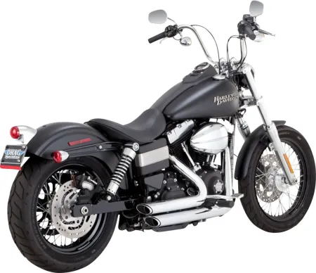 Vance & Hines Shortshots Staggered Exhaust System With PCX Technology In Chrome For Harley Davidson 2012-2017 Dyna Models (17327)