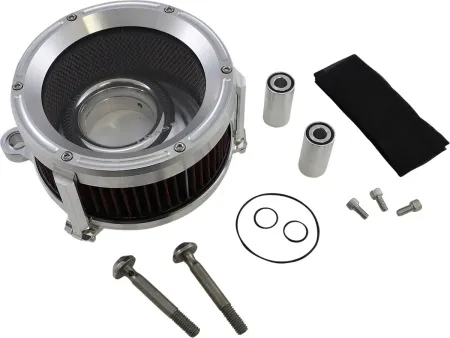 Trask Performance Assault Charge High Flow Air Cleaner Kit In Raw For Harley Davidson 2000-2017 Twin Cam with Delphi EFI Cable Throttle, 1999-2006 Big Twin with CV Carbs *Does Not fit S&S T111 (TM-1021R)