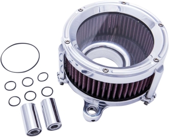 Trask Performance Assault Charge High Flow Air Cleaner Kit In Chrome For Harley Davidson 2017-2024 M8 Touring & 2018-2024 M8 Softail Models (TM-1023CH)