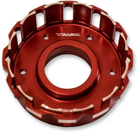 Trask Performance Billet Clutch Basket In Red For Harley Davidson 2007-2017 Twin Cam Models (TM-2013)