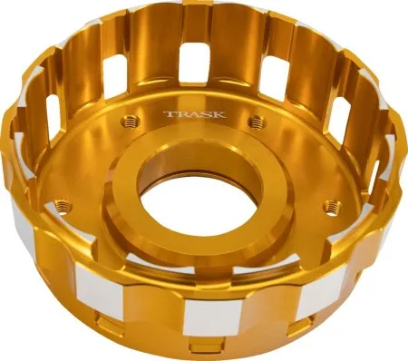 Trask Performance Billet Clutch Basket In Gold For Harley Davidson 2017-2024 M8 Softail & Touring Models (TM-2017)