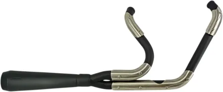 Trask Performance Assault 2 Into 1 Exhaust System In Stainless Steel & Black Finish For Harley Davidson 2018-2024 M8 Softail Models (TM-5052BK)