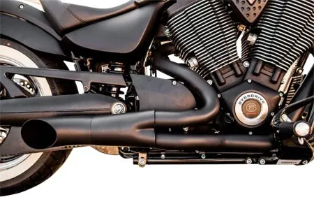 Trask Performance Hot Rod 2:1 Exhaust System In Black For Victory Cross Country Models (TM-3033BK)