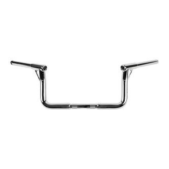 Burly Brand 1 1/4 Inch Louise B 8 Inch Handlebar In Chrome For Harley Davidson 2008-2023 FLHT & FLHX Models (E-Throttle With Batwing Fairing) With 1 Inch Inlet Diameter Risers (B12-7007C)