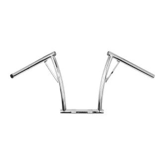 Burly Brand 1 Inch Viejo Handlebar With 13 Inch Rise In Chrome For Harley Davidson 1982-2023 Models With Mechanical & E-Throttle (Excl. 88-11 Springers) With 1 Inch Inlet Diameter Risers (B12-7009C)