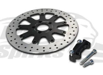 Free Spirits 320mm Brake Rotor Kit & Pads For 2000-2003 Sportster, 2000-2005 Dyna & 2000-2007 Softail Models (203702AK)