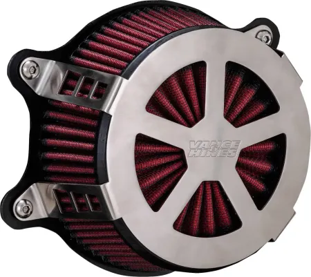 Vance & Hines VO2 Radiant V Air Cleaner In Brushed Stainless Steel Finish For HD M8 Softail, Touring And Trike Models (71464)