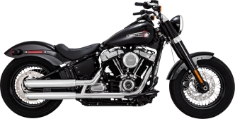 Vance & Hines Twin Slash Slip-On Mufflers With PCX Technology In Chrome For Harley Davidson 2018-2023 Softail Street Bob & Fat Boy Models (16376)