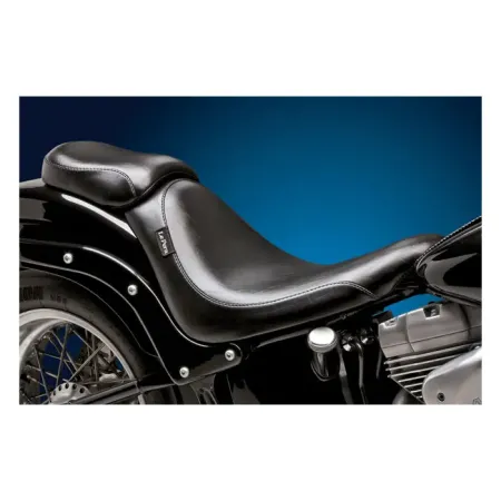 Le Pera Silhouette Smooth Biker Gel Solo Seat 11.5 Inch Wide in Black For 2006-2017 Softail (Excluding FXSTD Deuce) With 200mm Tire, Fender Mounted Models (LGK-850)