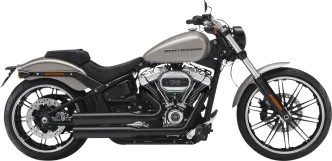 KessTech Long Straight Cut 2 Into 2 ECE Approved Adjustable Exhaust System In Black For Harley Davidson 2021-2022 Softail Breakout FXBRS & Fat Boy FLFBS Models (213-5109-755)