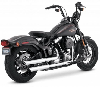 Vance & Hines Twin Slash 3 Inch Slip-On Mufflers With PCX Technology In Chrome For Harley Davidson 2007-2017 Softail Deluxe, Crossbones & Slim Models (16341)