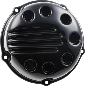 Cult Werk Slotted Air Cleaner Cover In Gloss Black For Harley Davidson 2018-2023 M8 Softail & Touring Models Equipped With 107 Inch Engine (HD-BRO093)