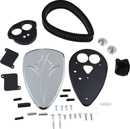 Baron Air Cleaner Kit Big Air  Pinstripe Chrome (BA-2070-13)