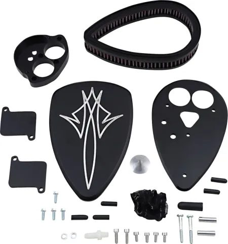 Baron Air Cleaner Kit Big Air  Pinstripe Black (BA-2070-13B)
