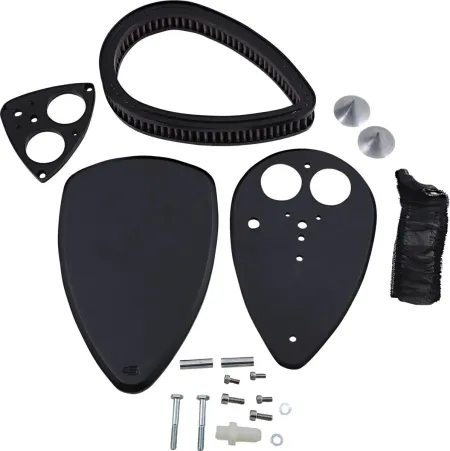 Baron Air Cleaner Kit Big Air Smooth Chrome Black (BA-2013-00B)