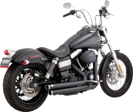 Vance & Hines Big Shots Staggered Exhaust System With PCX Technology In Black For Harley Davidson 2006-2017 Dyna Models (47338)