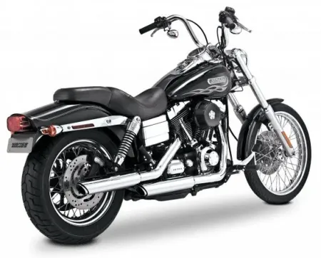 Vance & Hines Twin Slash Slip-On Mufflers With PCX Technology In Chrome For Harley Davidson 1991-2017 Dyna Models (16337)