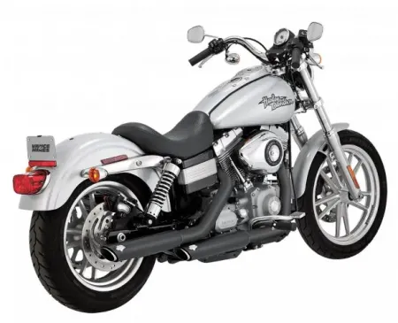 Vance & Hines Twin Slash 3 Inch Slip-Ons With PCX Technology In Black For Harley Davidson 1991-2017 Dyna Models (46337)