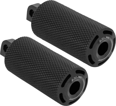 Arlen Ness Cush Footpeg Set In Black With Standard Male Mounts (400-030)