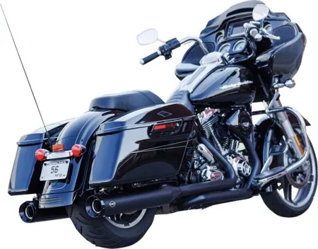 S&S Cycle GNX Slip-On Mufflers In Black For Harley Davidson 1995-2016 Touring Models (550-1078)
