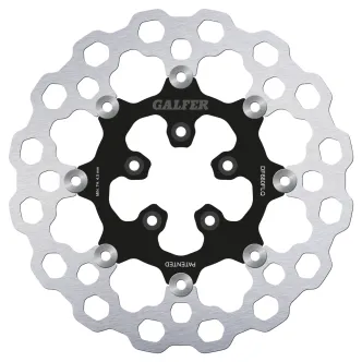 Galfer Cubiq Series Front Brake Disc In Black For Harley Davidson 2000-2013 Sportster, 2000-2007 Touring, 2000-2005 Dyna & 2000-2014 Softail Models (DF680FLQ)