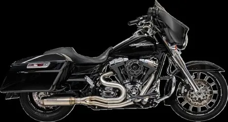 Bassani 2 Into 1 Super Bike Exhaust System In Stainless For Harley Davidson 2007-2016 Touring Models (1F62SS)