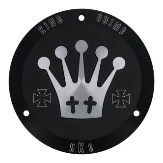 Hells Kitchen Choppers, Derby Cover King CRIME. Black (ARM132459)