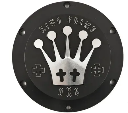 Hells Kitchen Choppers, Derby Cover King CRIME. Black (07-804B)